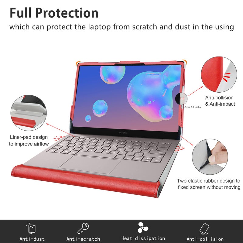 Alapmk Protective Case for Samsung Galaxy Book S 13.3"/Galaxy Book Ion 13 NP930XCJ/Galaxy Book Flex Î± 13 NP730QCJ &case for ASUS ZenBook 13 UX325JA Laptop,Red - Image 5